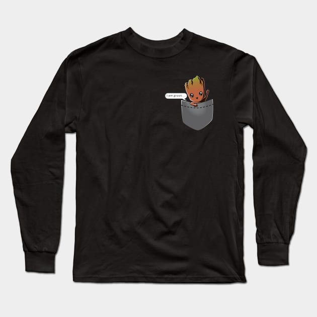 Baby Groot artwork Long Sleeve T-Shirt by gfrsartwork